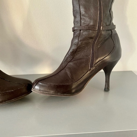Rare! Shane and Shawn Boardroom Rockstars leather knee brown boot size 7 - Picture 5 of 16